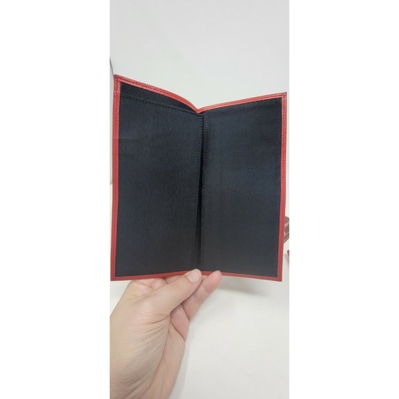 Buxton Bi Fold Wallet Key Wallet and Check Book Cover Cowhide Leather NOS Red - Picture 6 of 8